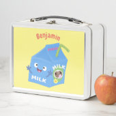 かわいいハッピーミルクパックキャラクター漫画 メタルランチボックス (インサイチュ)