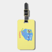 かわいいハッピーミルクパックキャラクター漫画 ラゲッジタグ (正面縦)