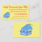 かわいいハッピーミルクパックキャラクター漫画 名刺 (正面/裏面)