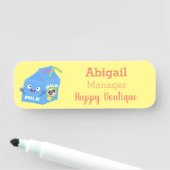 かわいいハッピーミルクパックキャラクター漫画 名札 (インサイチュ)