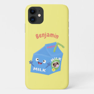 かわいいハッピーミルクパックキャラクター漫画 iPhone 11 ケース