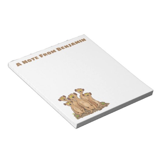 かわいいハッピーメルカート家族の漫画 ノートパッド (アングル)