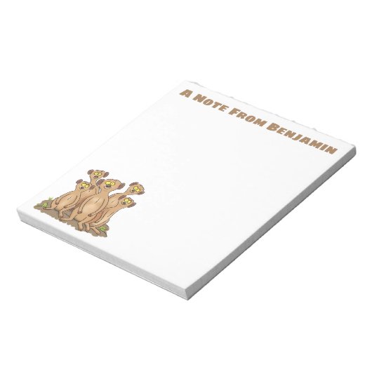 かわいいハッピーメルカート家族の漫画 ノートパッド (回転)