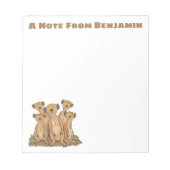 かわいいハッピーメルカート家族の漫画 ノートパッド (正面)