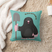 かわいいハッピーモグラ漫画イラストレーション クッション (ブランケット)