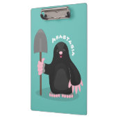 かわいいハッピーモグラ漫画イラストレーション クリップボード (左)