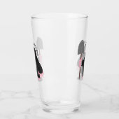 かわいいハッピーモグラ漫画イラストレーション タンブラーグラス (左)