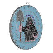 かわいいハッピーモグラ漫画イラストレーション ダーツボード (正面左)