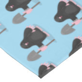 かわいいハッピーモグラ漫画イラストレーション テーブルクロス (アングル)