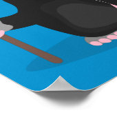 かわいいハッピーモグラ漫画イラストレーション ポスター (角)