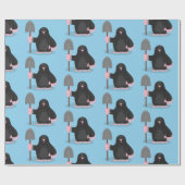 かわいいハッピーモグラ漫画イラストレーション ラッピングペーパー (フラット)