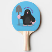 かわいいハッピーモグラ漫画イラストレーション 卓球ラケット (裏面)