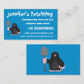 かわいいハッピーモグラ漫画イラストレーション 名刺 (正面/裏面)