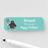 かわいいハッピーモグラ漫画イラストレーション 名札 (インサイチュ)