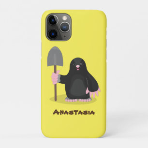 かわいいハッピーモグラ漫画イラストレーション iPhone 11 PROケース