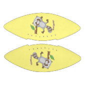 かわいいハッピーラクーンベビー漫画イラストレーション アメリカンフットボール (パネル)