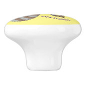 かわいいハッピーラクーンベビー漫画イラストレーション セラミックノブ (側面)