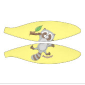 かわいいハッピーラクーンベビー漫画イラストレーション ミニバスケットボール (パネル)