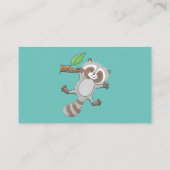 かわいいハッピーラクーンベビー漫画イラストレーション 名刺 (裏面)