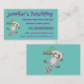 かわいいハッピーラクーンベビー漫画イラストレーション 名刺 (正面/裏面)