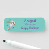 かわいいハッピーラクーンベビー漫画イラストレーション 名札 (インサイチュ)
