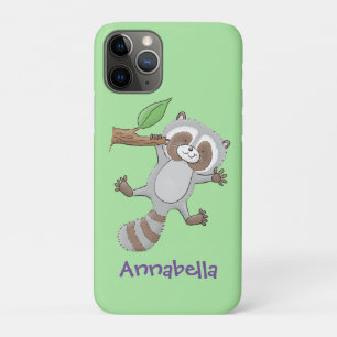 かわいいハッピーラクーンベビー漫画イラストレーション iPhone 11 PROケース
