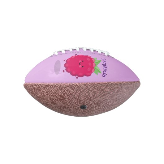 かわいいハッピーラズベリー漫画イラストレーション アメリカンフットボール (回転270)