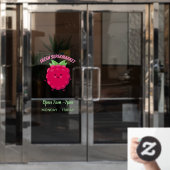 かわいいハッピーラズベリー漫画イラストレーション ウィンドウサイン (オフィスドア)