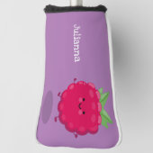 かわいいハッピーラズベリー漫画イラストレーション ゴルフヘッドカバー (回転90)