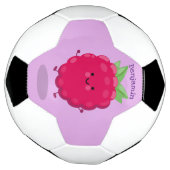 かわいいハッピーラズベリー漫画イラストレーション サッカーボール (回転)