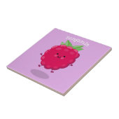 かわいいハッピーラズベリー漫画イラストレーション タイル (側面)