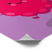 かわいいハッピーラズベリー漫画イラストレーション ポスター (角)