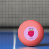 かわいいハッピーラズベリー漫画イラストレーション 卓球ボール (ネット)