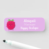 かわいいハッピーラズベリー漫画イラストレーション 名札 (インサイチュ)