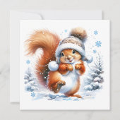 かわいいハッピーリスフェスティバルパーソナライズされたクリスマス シーズンカード (正面)