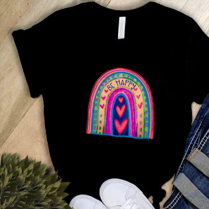 かわいいハッピーレインボーおもしろいインスピレーションTシャツ Tシャツ