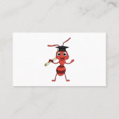 かわいいハッピーレッドアリの漫画 名刺 (裏面)