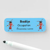 かわいいハッピーレッドアリの漫画 名札 (インサイチュ)