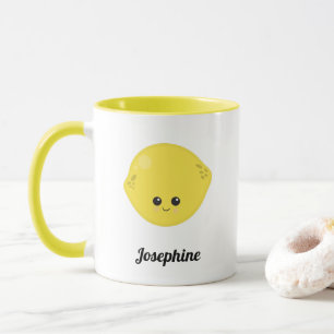 かわいいハッピーレモンモノグラム マグカップ