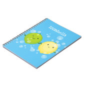 かわいいハッピーレモンライム漫画イラストレーション ノートブック (左側)