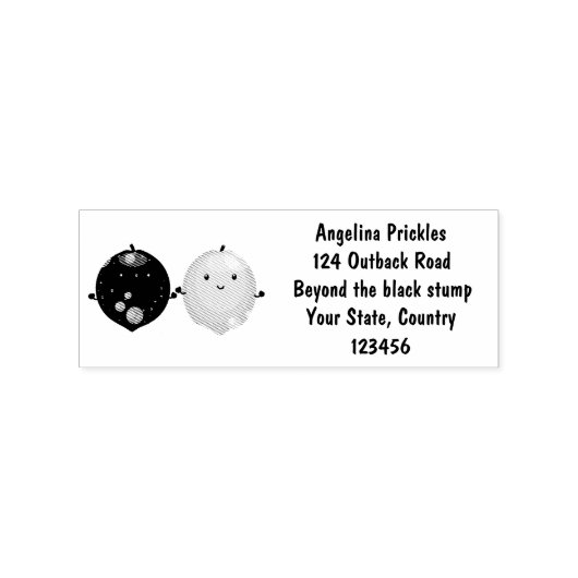 かわいいハッピーレモンライム漫画イラストレーション ラバースタンプ (インプリント)