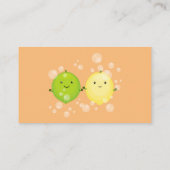 かわいいハッピーレモンライム漫画イラストレーション 名刺 (裏面)