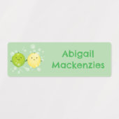 かわいいハッピーレモンライム漫画パーソナライズされた ラベル (デザイン1)