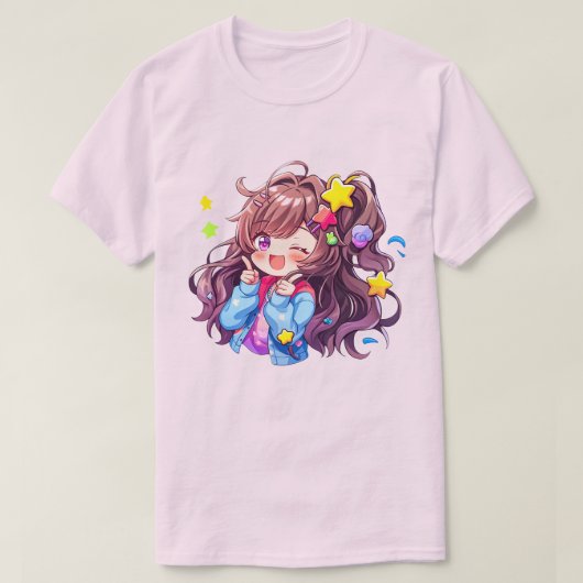 かわいいハッピーロリスターガール Tシャツ (デザイン正面)