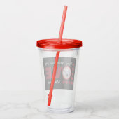 かわいいハッピーヴァレンティーンズデイドッグラブハートレッド アクリルタンブラー (裏面)