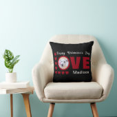 かわいいハッピーヴァレンティーンズデイドッグラブハートレッド クッション (椅子)