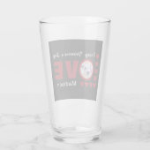 かわいいハッピーヴァレンティーンズデイドッグラブハートレッド タンブラーグラス (裏面)