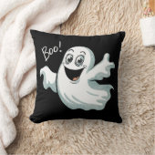 かわいいハッピー幽霊 クッション (ブランケット)