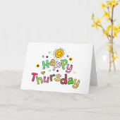 かわいいハッピー木曜日の週の挨拶文字式 カード (黄色い花)