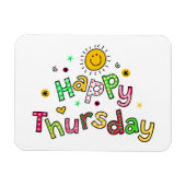 かわいいハッピー木曜日の週の挨拶文字式 マグネット (横)
